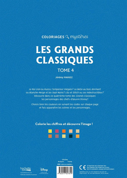 Back cover of Art-thérapie ; Coloriages mystères : les grands classiques Disney Tome 4