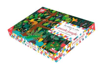 Front cover of Les ateliers du calme : puzzle jungle ; 1 puzzle 100 pièces et des jeux d'observation