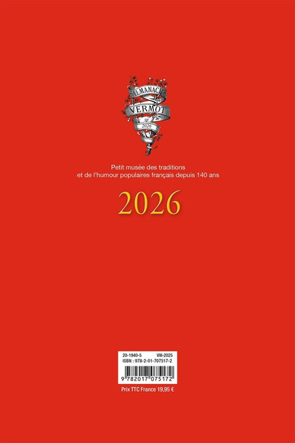 Back cover of Almanach Vermot (édition 2026)