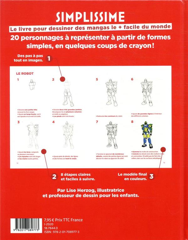 Back cover of Simplissime : le livre pour dessiner des mangas le + facile du monde