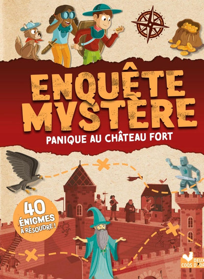 Front cover of Enquête mystère : panique au château fort