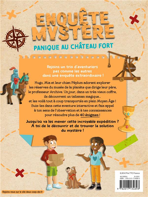Back cover of Enquête mystère : panique au château fort