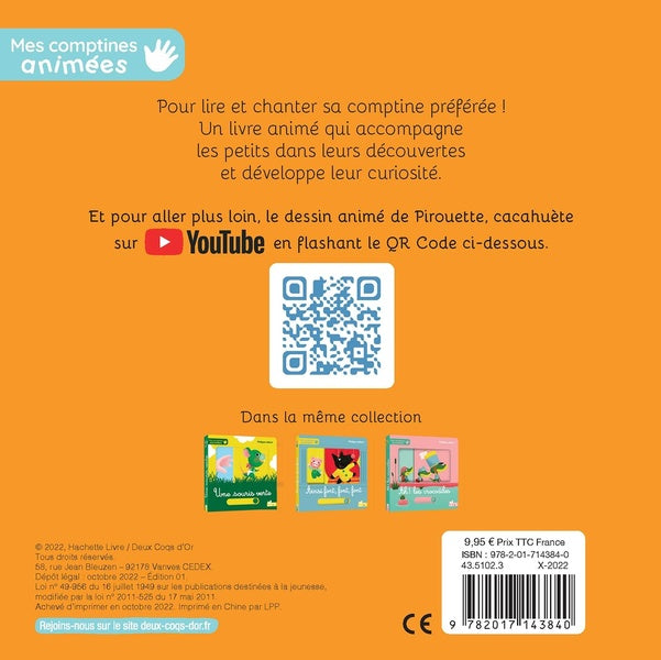 Back cover of Mes comptines animées : pirouette, cacahuète