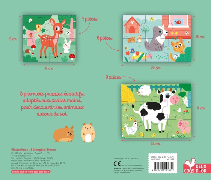 Back cover of 3 premiers puzzles : animaux autour de moi