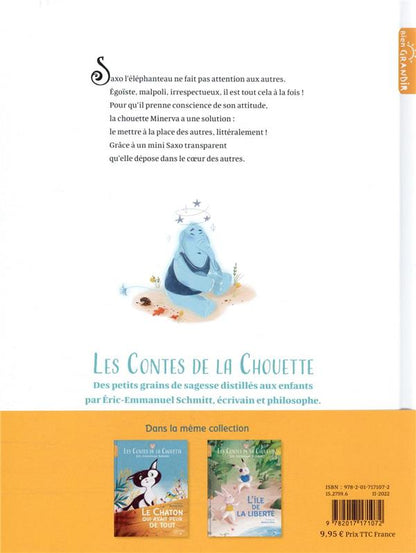 Back cover of Les contes de la chouette : l'éléphant qui ne respectait rien