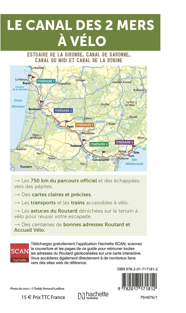 Back cover of Guide du Routard : le canal des 2 mers à vélo : de l'Atlantique à la Méditerrannée