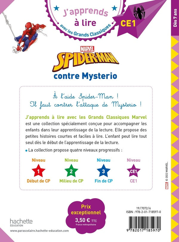 Back cover of Marvel : Spider-Man contre Mysterio ; CE1