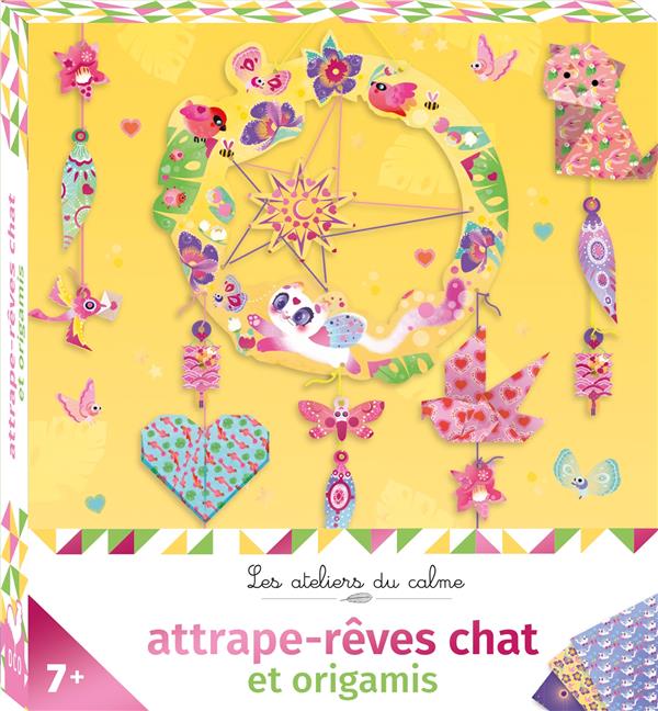 Front cover of Les ateliers du calme : attrape-rêves chat et origamis