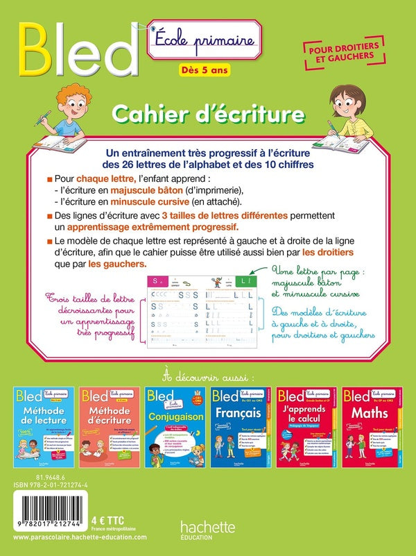 Back cover of Bled : cahier d'écriture ; école primaire