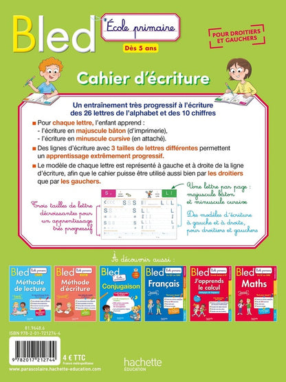 Back cover of Bled : cahier d'écriture ; école primaire