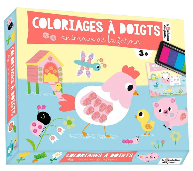 Front cover of Coloriages à doigts : animaux de la ferme