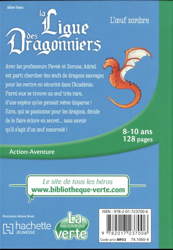 Back cover of La ligue des dragonniers Tome 2 : L'oeuf sombre