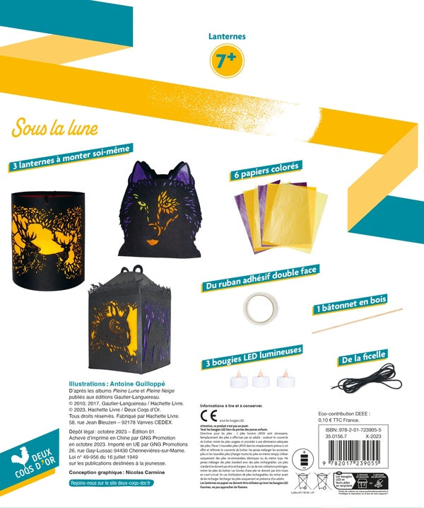 Back cover of Les ateliers du calme : Les ateliers d'Antoine Guilloppé ; lanternes : Sous la lune