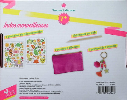 Back cover of Les ateliers du calme : Les ateliers d'Ariane Butto ; Trousse à décorer : Indes merveilleuses