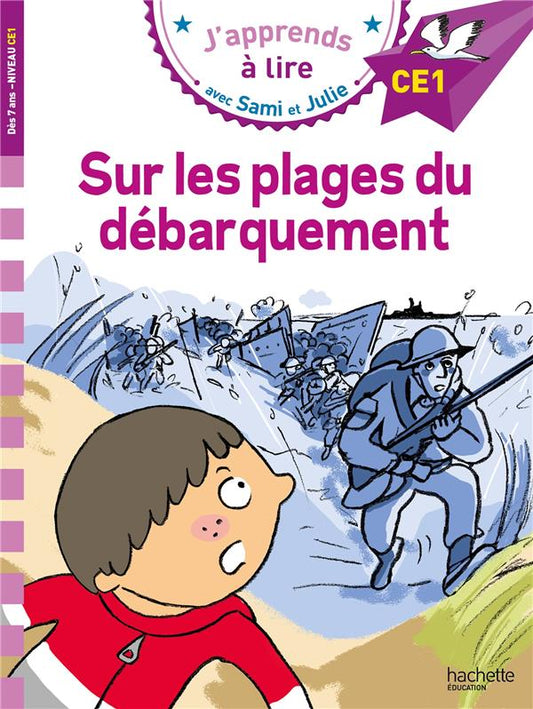 Front cover of J'apprends à lire avec Sami et Julie : CE1 ; Sur les plages du débarquement