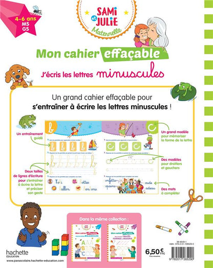 Back cover of Mon cahier effaçable ; J'écris les lettres minuscules