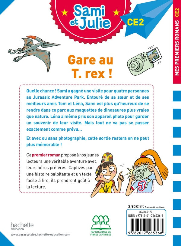 Back cover of Sami et Julie CE2 : Gare au T. Rex !