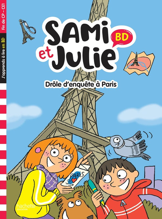 Front cover of Sami et Julie BD : Fin de CP-CE1 ; Drôle d'enquête à Paris
