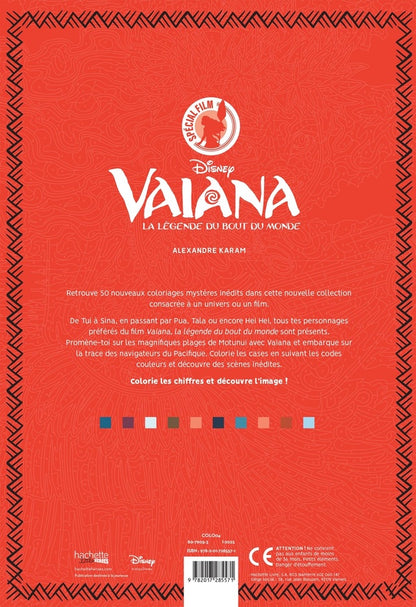 Back cover of Art-thérapie ; Coloriages mystères : Vaiana, la légende du bout du monde