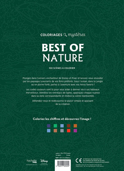 Back cover of Art-thérapie ; Coloriages mystères : Disney : Best of Nature