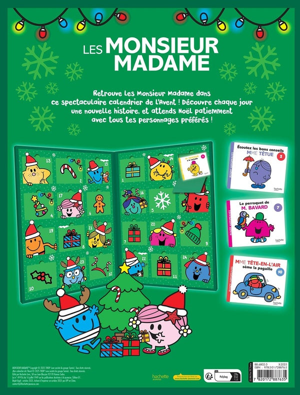 Back cover of Les Monsieur Madame : Calendrier de l'Avent : 24 histoires (édition 2025)