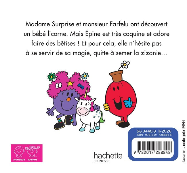 Back cover of Les Monsieur Madame et le bébé licorne