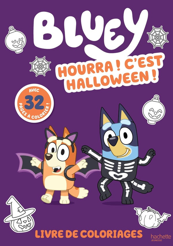 Front cover of Bluey : Hourra ! C'est Halloween ! Livre de coloriages