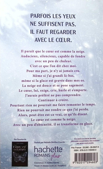 Back cover of Le coeur est comme la neige