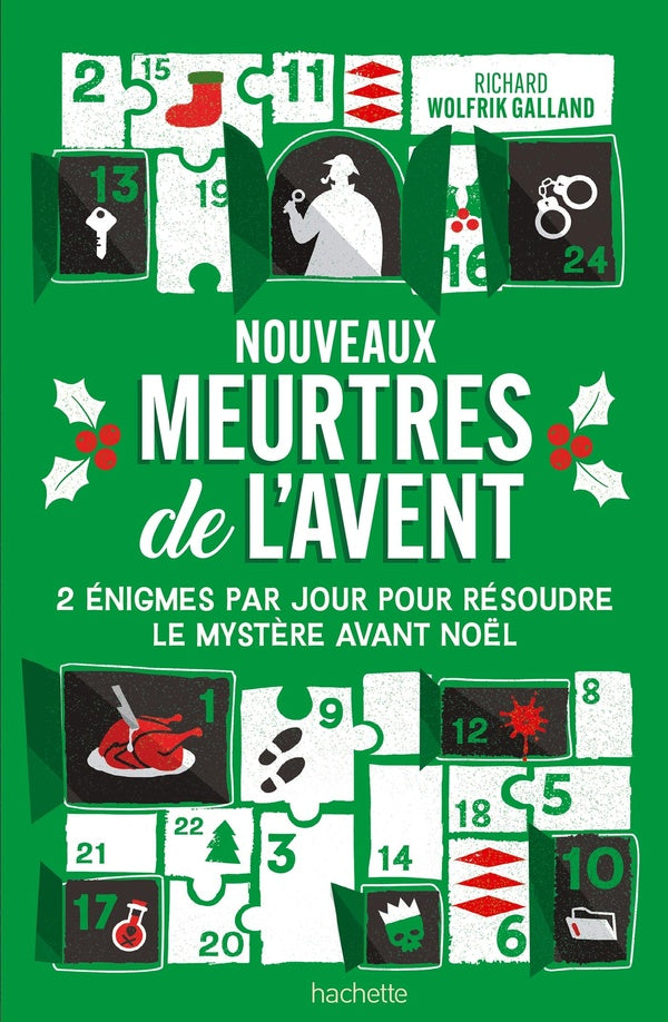 Front cover of Nouveaux meurtres de l'Avent : 2 énigmes par jour pour résoudre le mystère avant Noël
