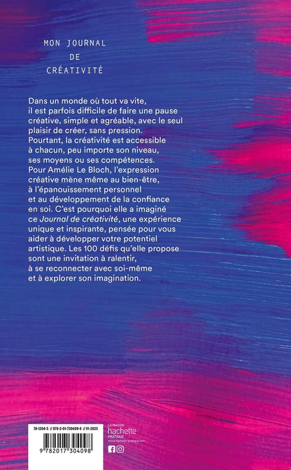 Back cover of Journal de créativité : 100 défis pour lâcher prise