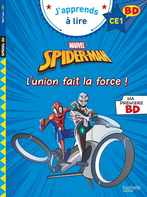 Front cover of J'apprends à lire : Disney BD ; CE1 ; Spider-Man : L'union fait la force !