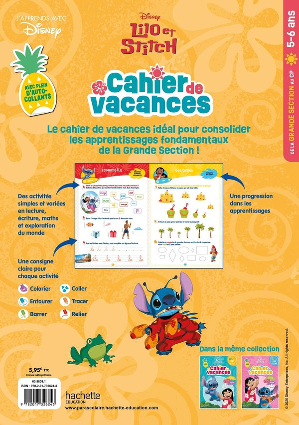 Back cover of Lilo et Stitch ; Cahier de vacances ; De la Grande Section au CP
