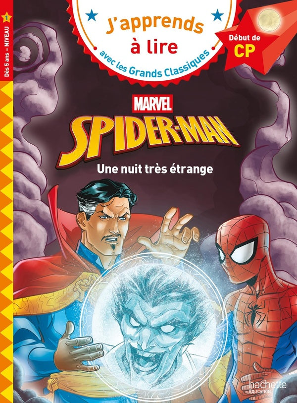 Front cover of J'apprends à lire avec les grands classiques Disney : CP Niveau 1 ; Marvel - Spider-Man : Une nuit très étrange