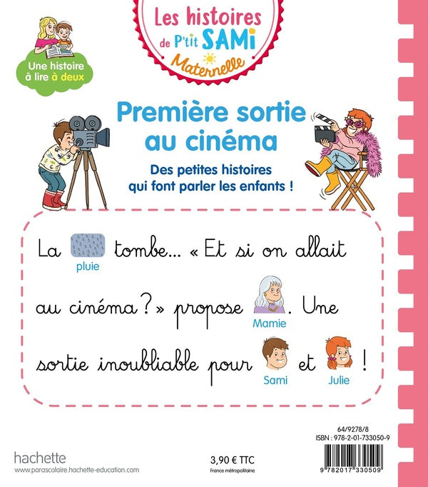 Back cover of Les histoires de P'tit Sami maternelle : Première sortie au cinéma