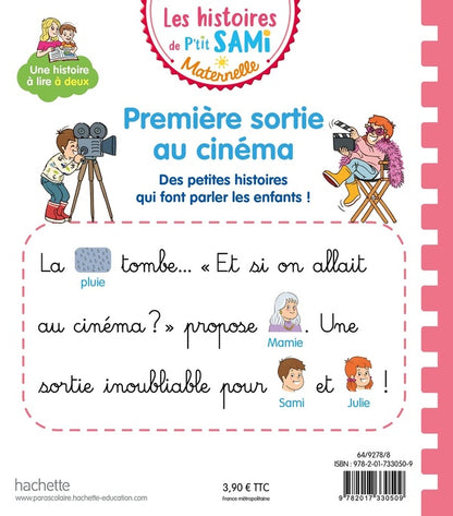 Back cover of Les histoires de P'tit Sami maternelle : Première sortie au cinéma