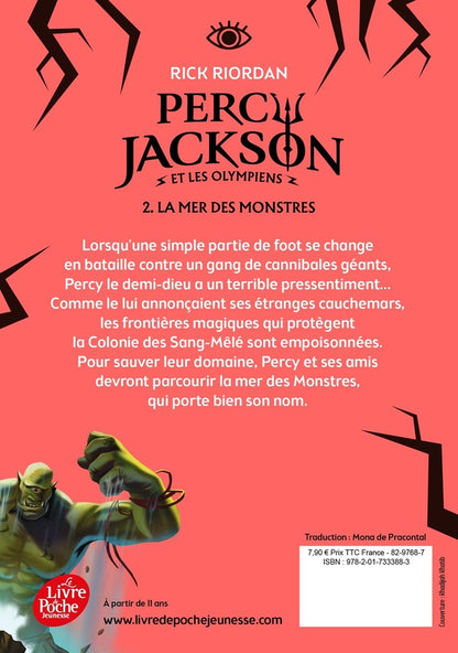 Back cover of Percy Jackson Tome 2 : La mer des monstres