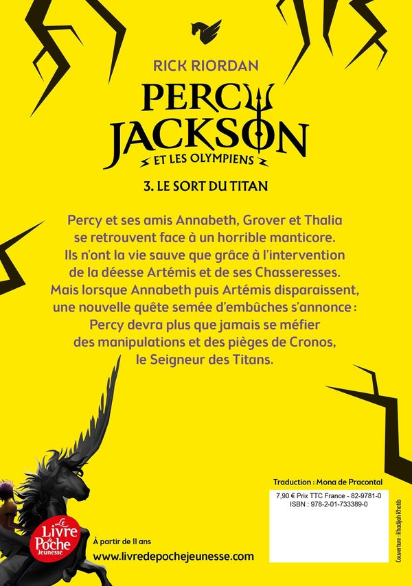 Back cover of Percy Jackson Tome 3 : Le Sort du titan