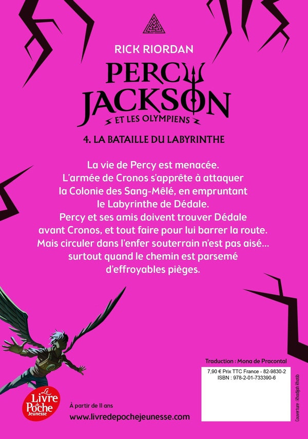 Back cover of Percy Jackson Tome 4 : La Bataille du labyrinthe