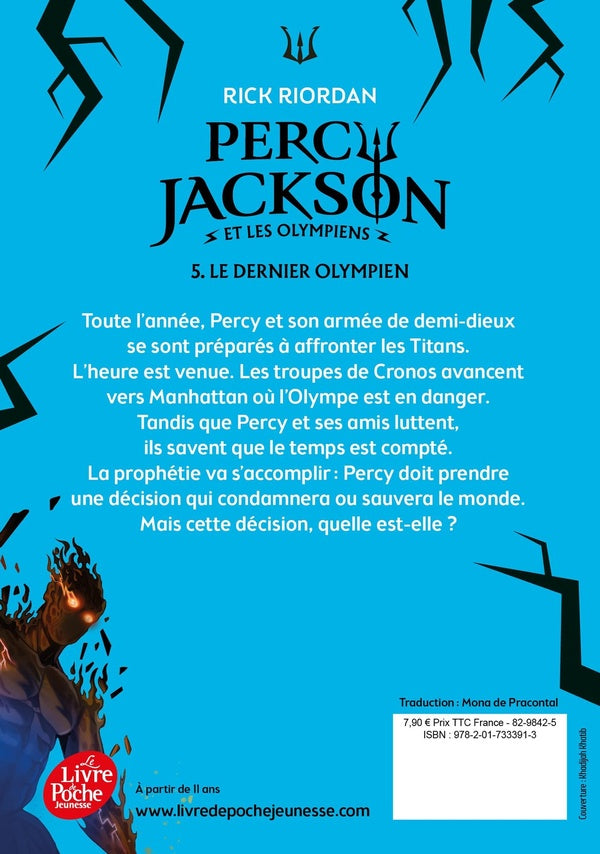 Back cover of Percy Jackson Tome 5 : Le Dernier Olympien
