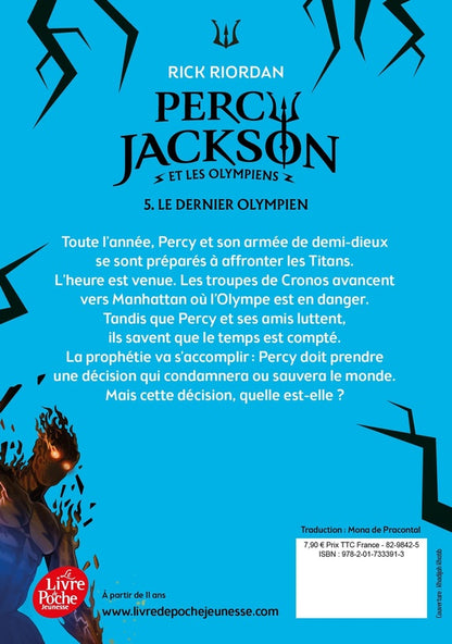 Back cover of Percy Jackson Tome 5 : Le Dernier Olympien