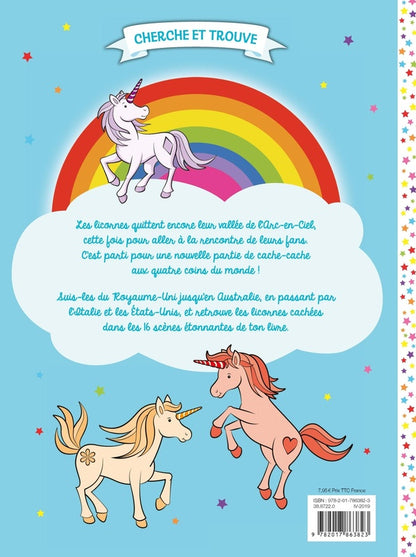 Back cover of Cherche et trouve : où sont encore cachées les licornes ?