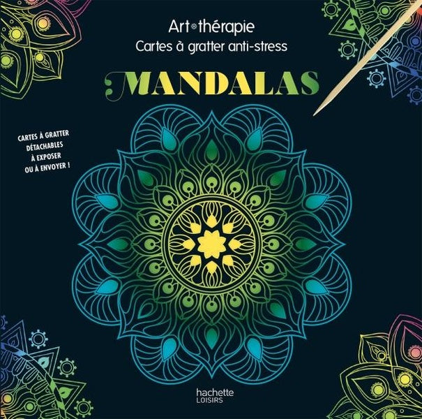 Front cover of Art-thérapie : mandalas ; cartes à gratter anti-stress