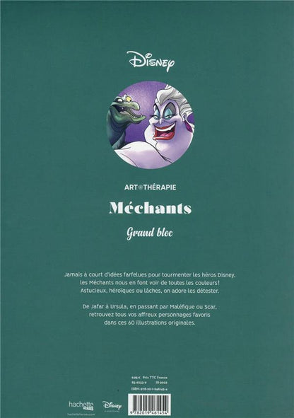 Back cover of Art thérapie ; Grand bloc : méchants Disney