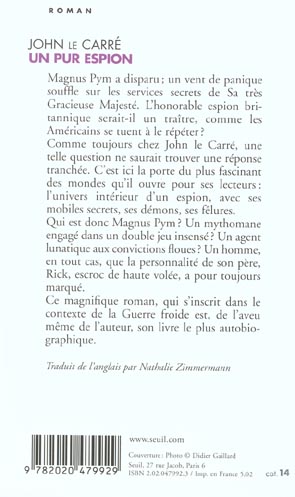 Back cover of Un pur espion