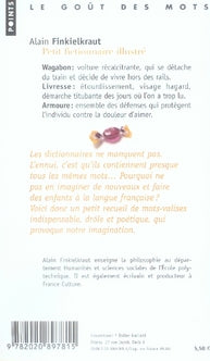 Back cover of Petit fictionnaire illustré ; les mots qui manquent au dico