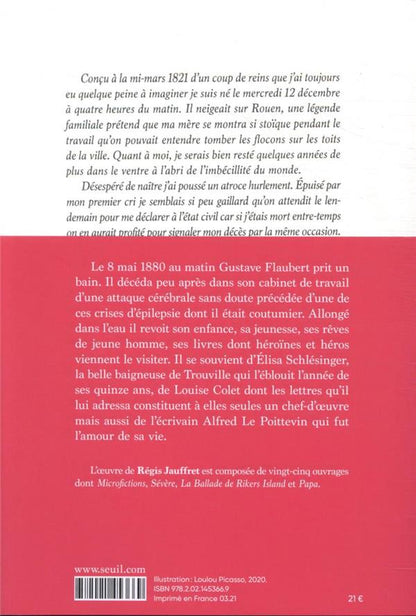 Back cover of Le dernier bain de Gustave Flaubert