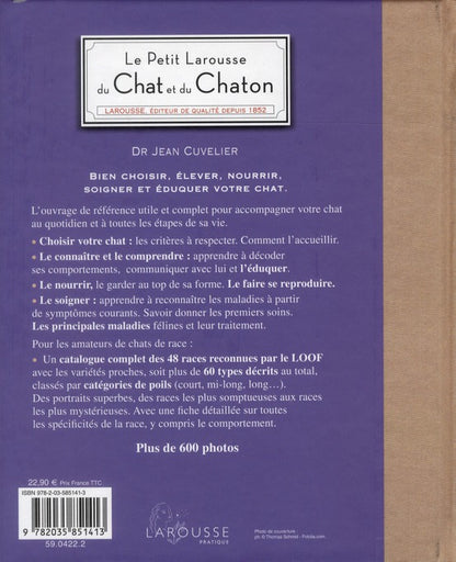 Back cover of Petit Larousse du chat et du chaton