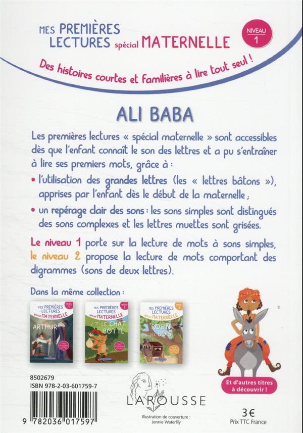 Back cover of Mes premières lectures spécial maternelle ; Ali Baba ; niveau 1