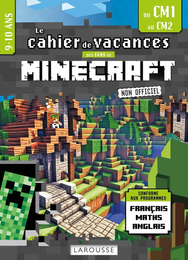 Front cover of Le cahier de vacances des fans de Minecraft non officiel : Du CM1 au CM2
