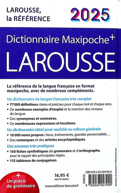 Back cover of Dictionnaire Larousse maxipoche + (édition 2025)